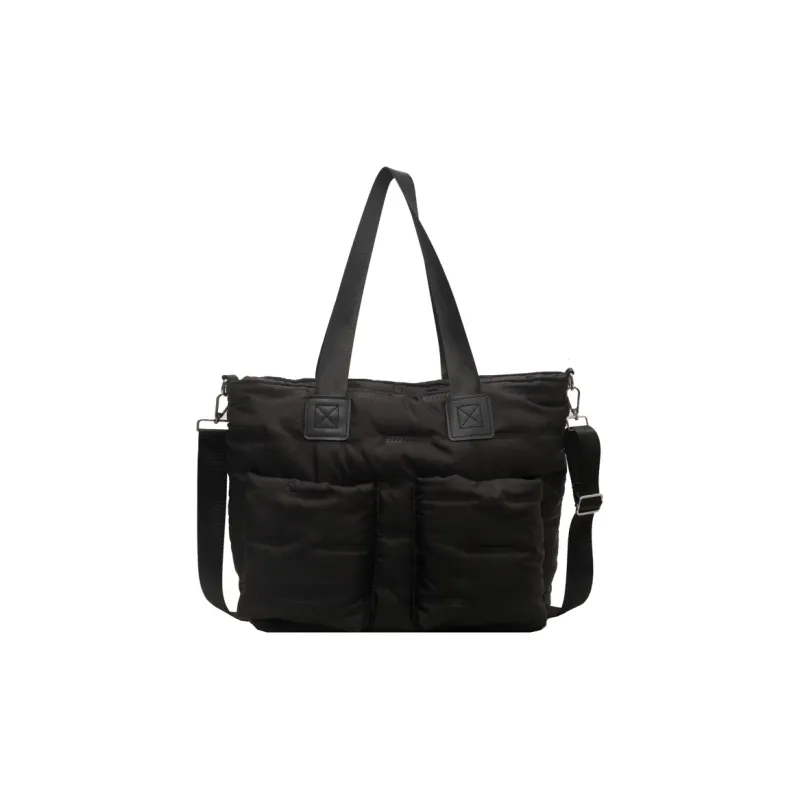 DCLOUD Fabric Shoulder Bag Unisex Black/Ecru/Brown/Khaki-0