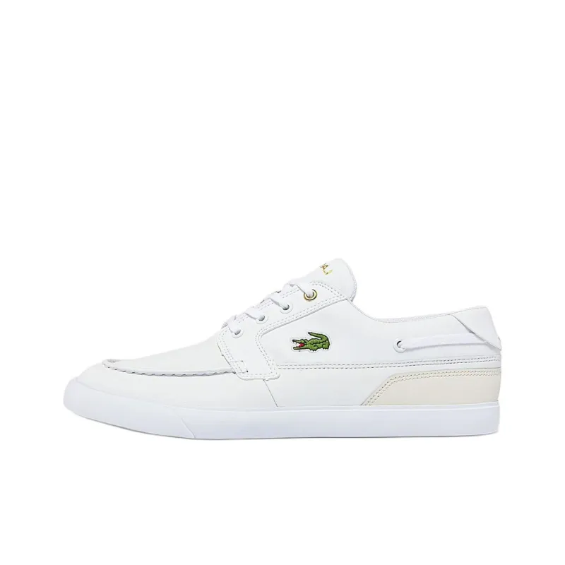 LACOSTE Bayliss Deck Slip-Resistant Low-Top Skateboard Shoes Men's White-0