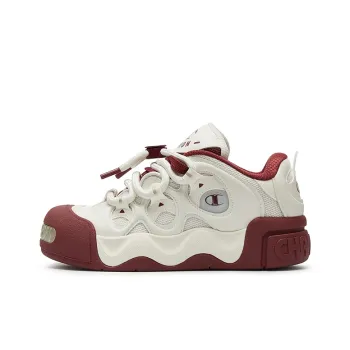 Champion Puffed Donut Low Top Skateboard Shoes Men's Milk White/Team Red