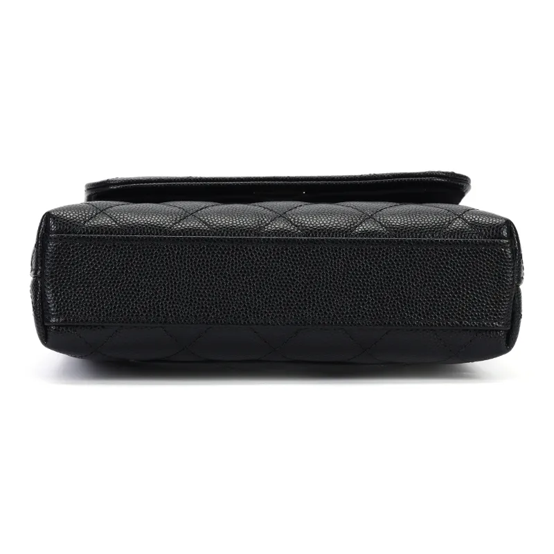 CHANEL Coco Handle Grain Calfskin Shoulder Bag, Crossbody Bag, Handbag Women's Black-3