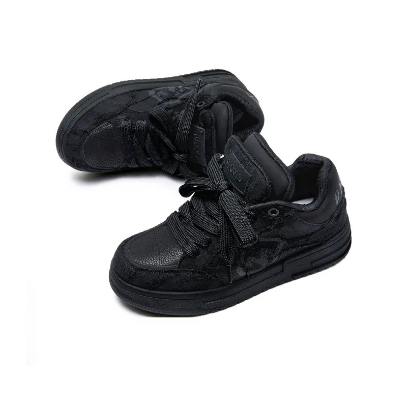MQMS Skateboard Shoes Unisex Low Top Gray/Black-3