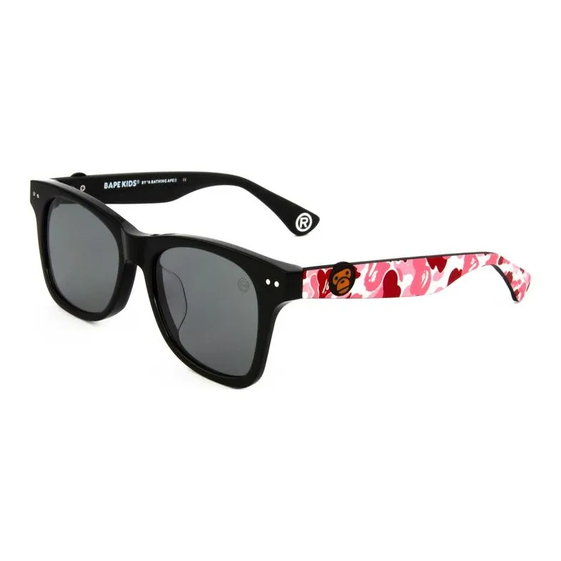 A BATHING APE Plate Frame Square Sunglasses Kids' Pink-0