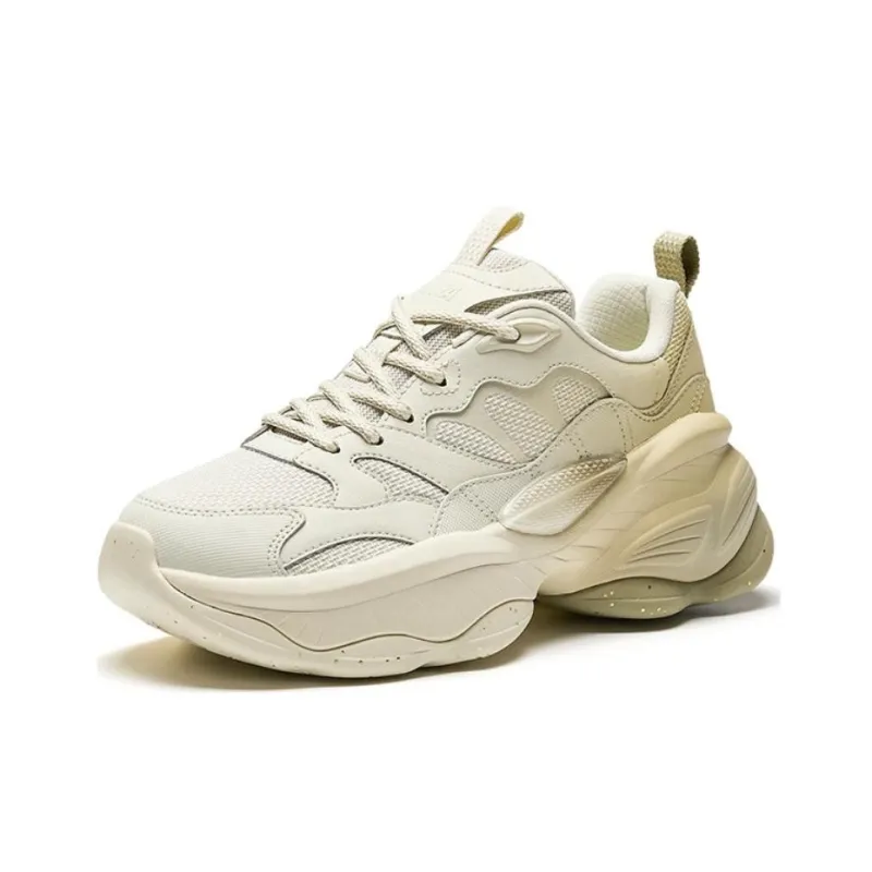 Anta Wear-Resistant Slip-Resistant Low-Top Chunky Sneakers Women's Gray Green-1