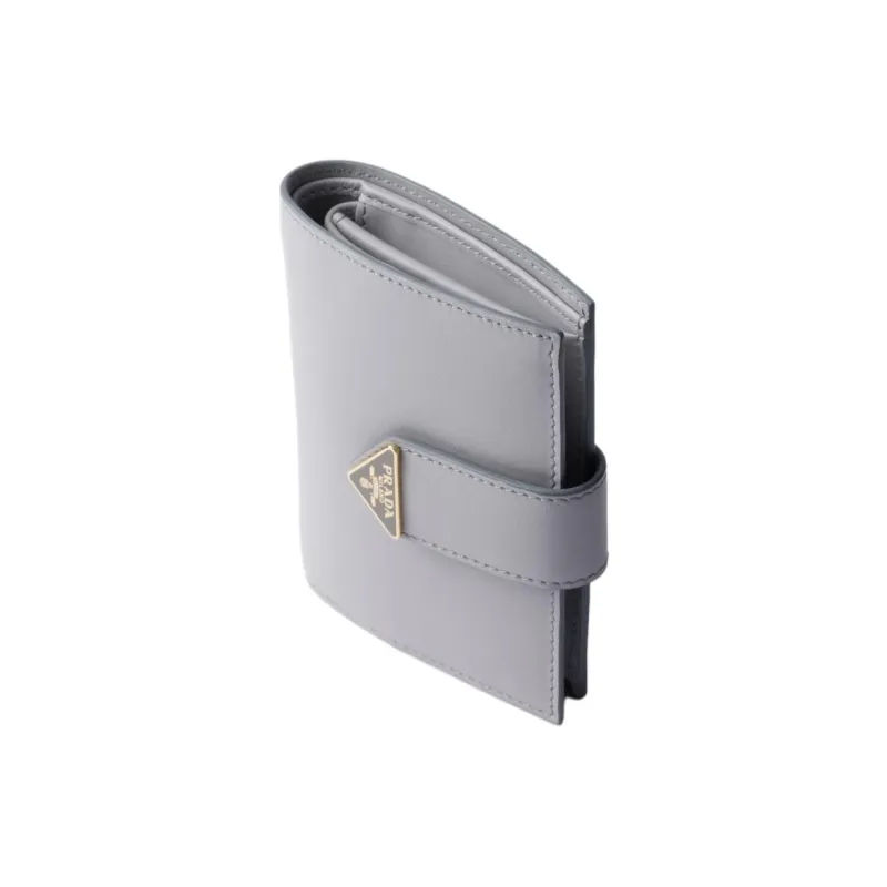 PRADA Leather Wallet Small Size Women's Wisteria Gray-1
