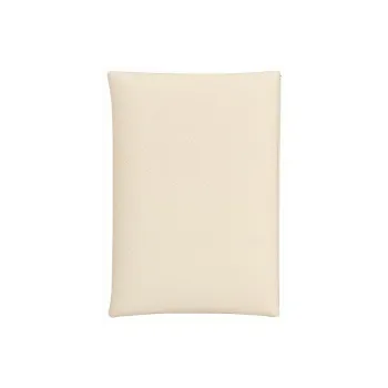 HERMES Calvi Duo Epsom Calfskin Card Holder Wallet Women's I2 Nata Cream White