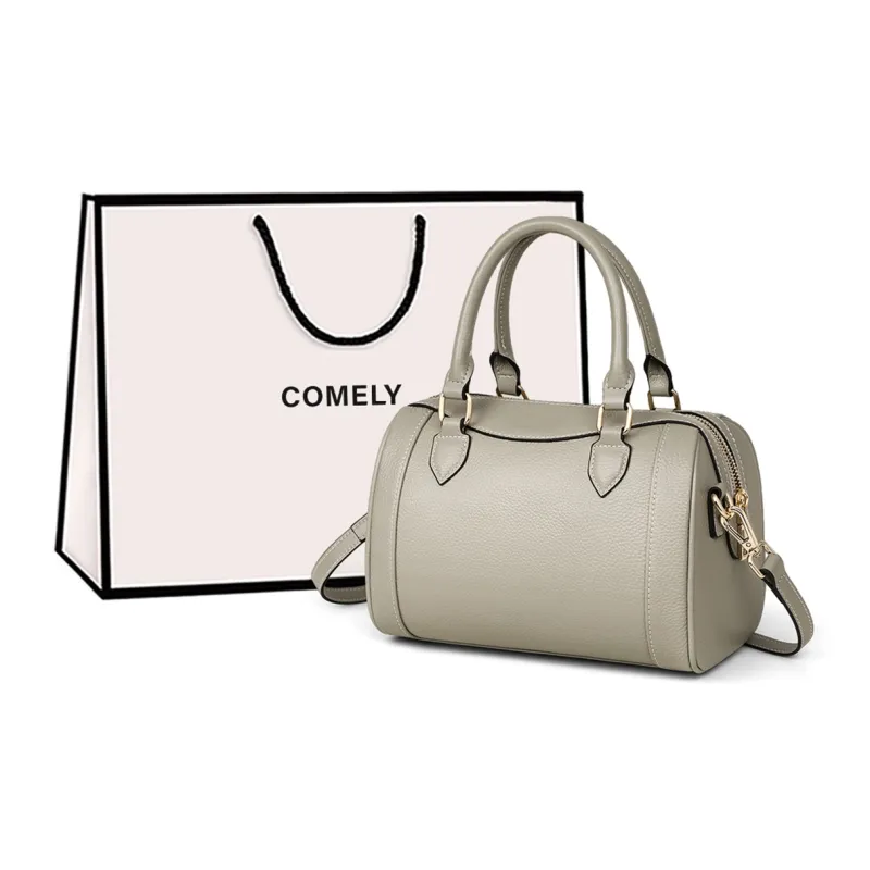 COMELY Cow Leather Patchwork Synthetic Leather One Shoulder Handbags Regular Women's Black-5