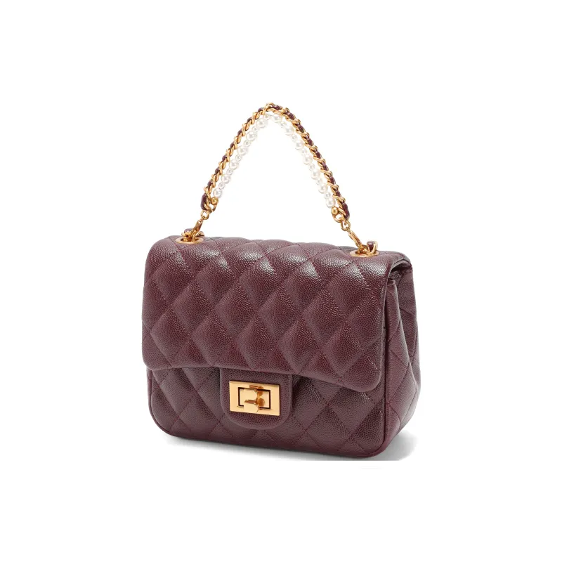 BELLE Synthetic Leather Crossbody Bag Trumpets Women's Beige/Black/Red-1