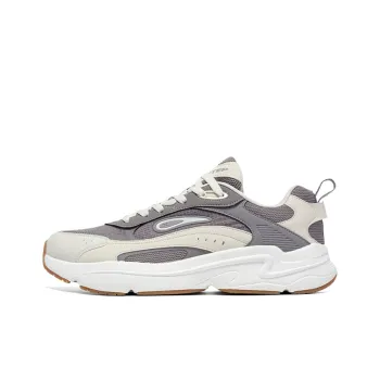 XTEP Non-slip Lightweight Low-Top Casual Running Shoes Men's White Gray