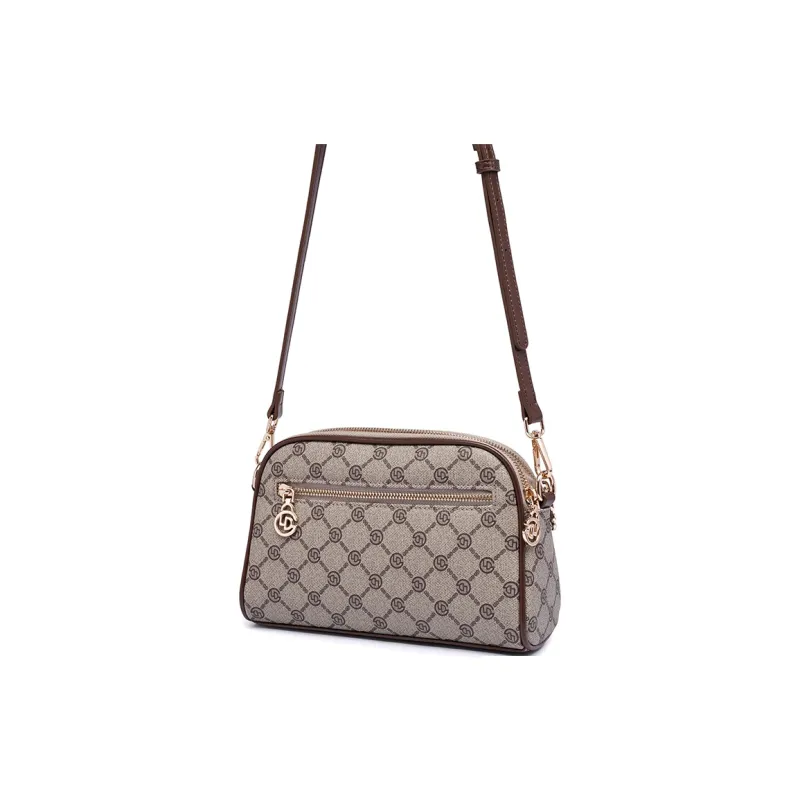 GELANDAI PVC Shoulder Bag Crossbody Bag Women's Ecru/Gray/Coffee-11