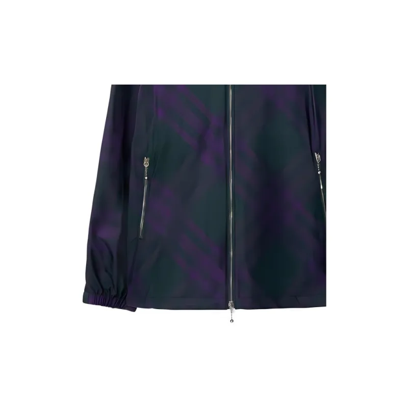 Burberry Check Pattern Zipped Hooded Jacket-4