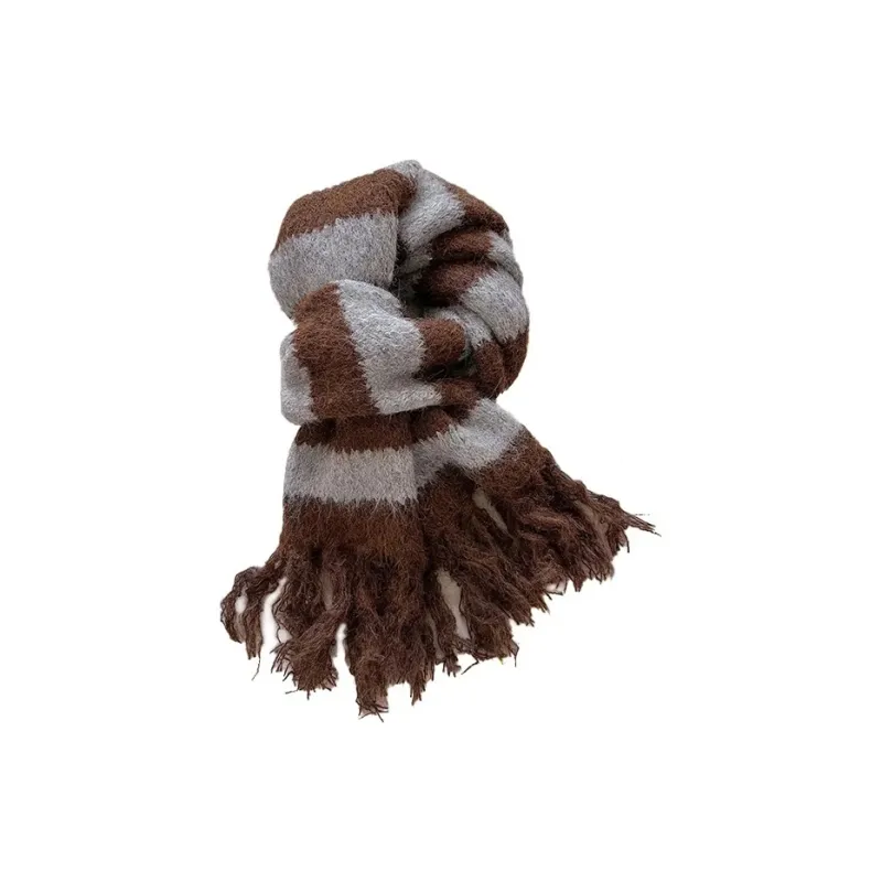 PISHUSHU Wool Blend Knit Scarves Unisex-6