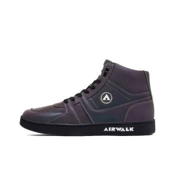 Airwalk Anti-Slip Wear-Resistant High-Top Skateboard Shoes Men's Black Purple