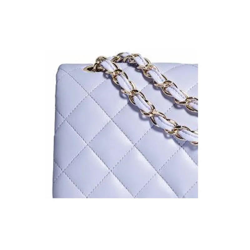CHANEL Classic Flap CF Sheepskin Shoulder Bag, Crossbody Bag Tubas Women's Light Purple-2