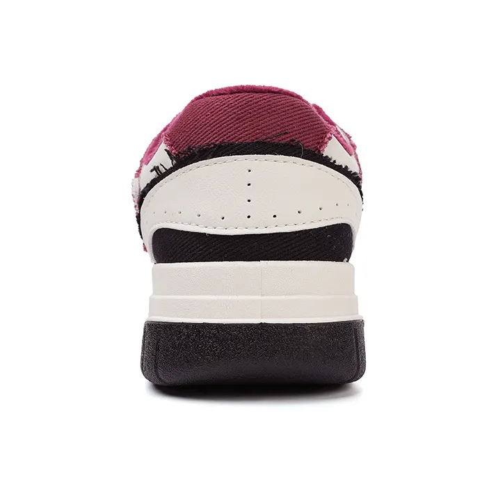 Warrior Thermal Low Top Skateboard Shoes Women's White Burgundy-3