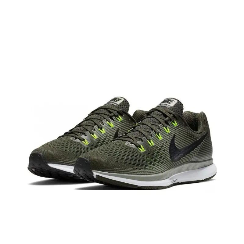 Nike Air Zoom Pegasus 34 Anti Slip Wear Resistant Low Top Casual Running Shoes Men's Green Black-2