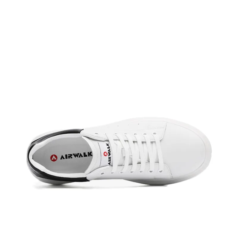 Airwalk Lightweight Breathable Height Increasing Low-Top Skateboard Shoes Women's White-3