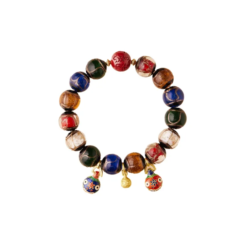 VIVIWELL Colored Glaze Jade Bracelets Unisex-2