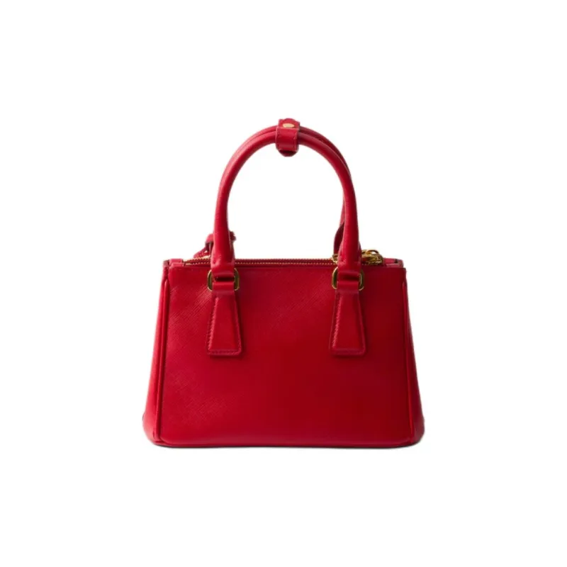 PRADA Galleria Killer Bag Leather Shoulder Bag Crossbody Bag Handbag Extra Mini Women's Red-2