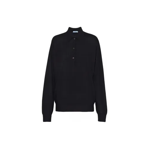 PRADA Long-sleeve Cashmere Polo Shirt
