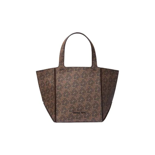 MICHAEL KORS Coated Canvas Tote Bag Shopping Bag Handbag Small Size Women's Brown
