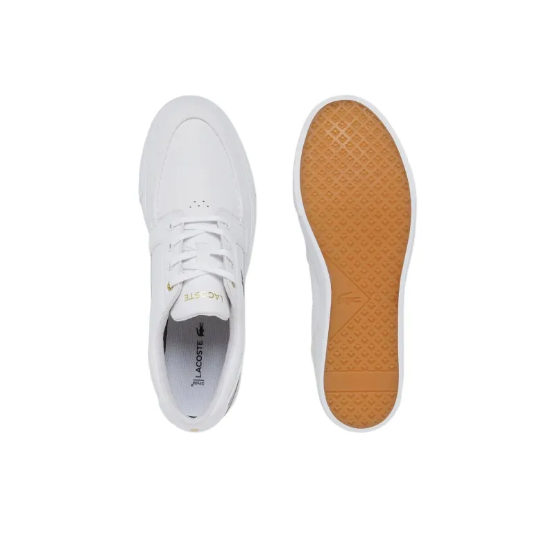 LACOSTE Bayliss Deck Slip-Resistant Low-Top Skateboard Shoes Men's White-5