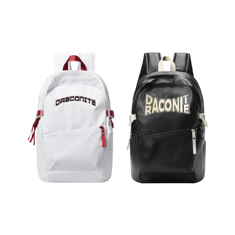 DRACONITE PU Student Backpack Regular Unisex Black Gold-8