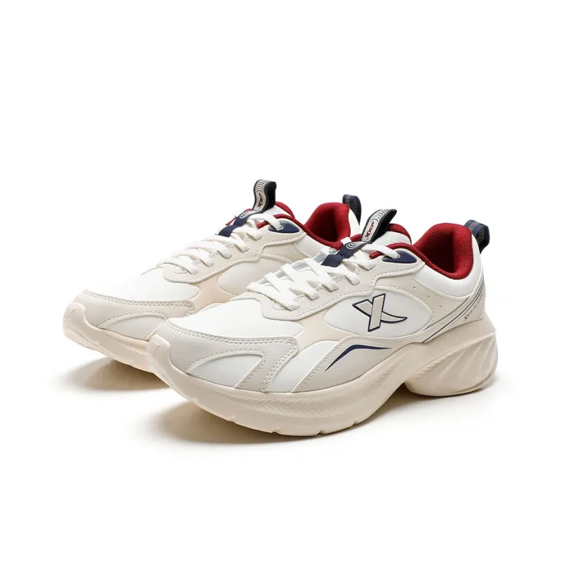 XTEP Cushioned Water-Resistant And Wear-Resistant Low-Top Casual Running Shoes Men's Sail White-2