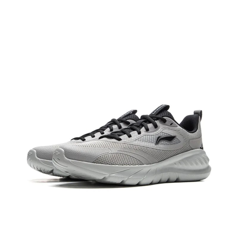 LiNing EasyFit Fle Abrasion Resistant Breathable Low Top Casual Running Shoes Men's Gray Black-2
