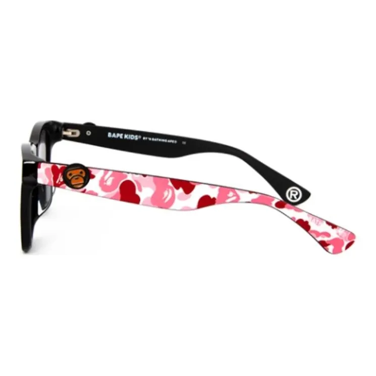 A BATHING APE Plate Frame Square Sunglasses Kids' Pink-1