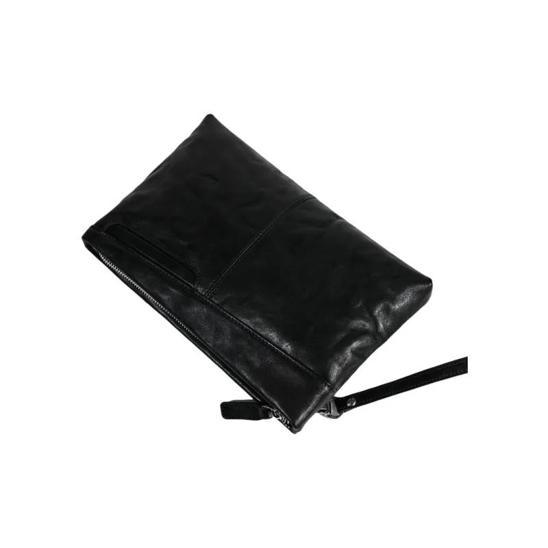 DOSRFINI Cow Leather Clutch Large Size Men's Black/Russet-5