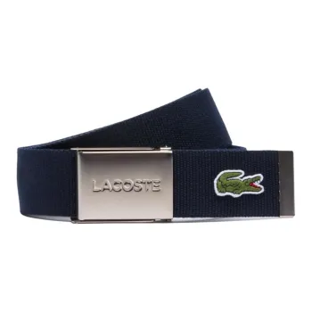 LACOSTE Polyester Polypropylene Rayon Belt Men's Marine Blue Width: 4CM