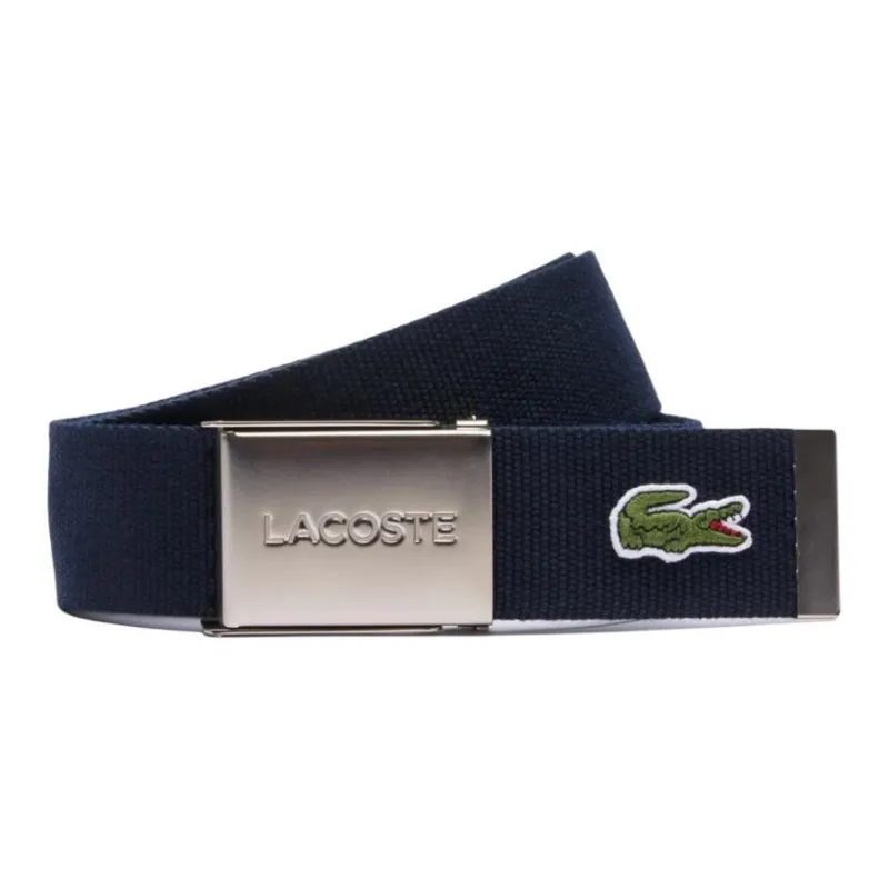 LACOSTE Polyester Polypropylene Rayon Belt Men's Marine Blue Width: 4CM-0