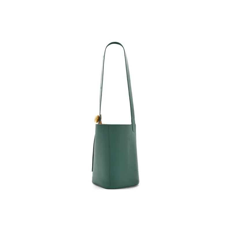 LOEWE Bucket Series Calfskin Bucket Bags One Shoulder Handbags Medium Size Women's Cardamom Green-3