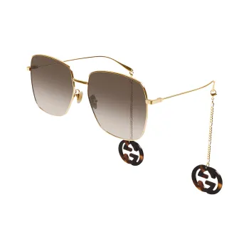 GUCCI GG-pendant Square-frame Sunglasses