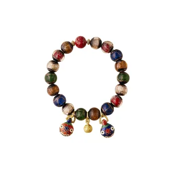 VIVIWELL Colored Glaze Jade Bracelets Unisex