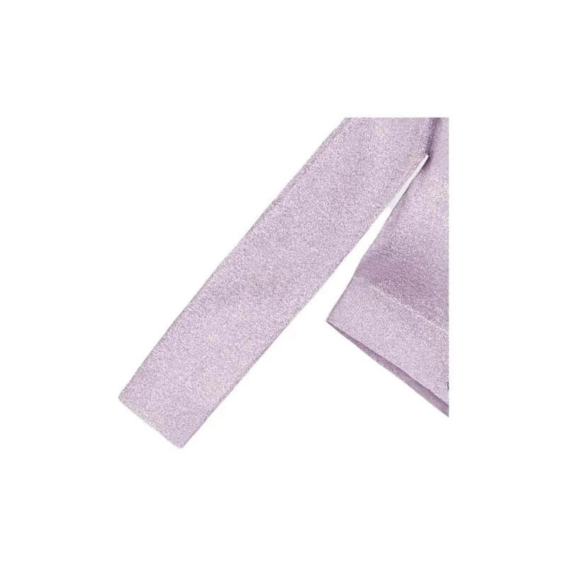 PRADA Cropped Lurex Cardigan Sweater Lilac-4