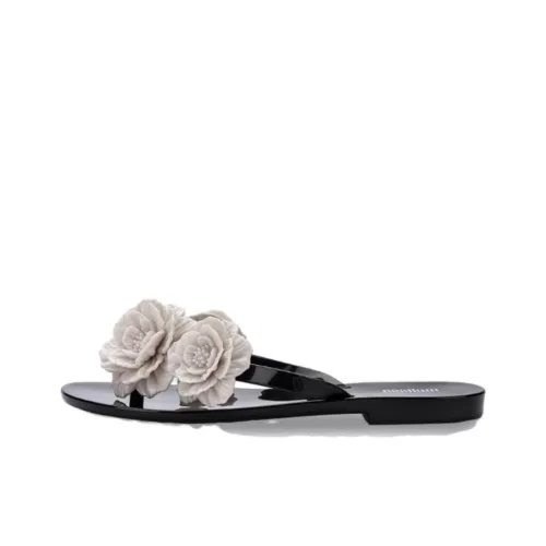 MELISSA Abrasion-Resistant Flip Flops Women's Black Beige
