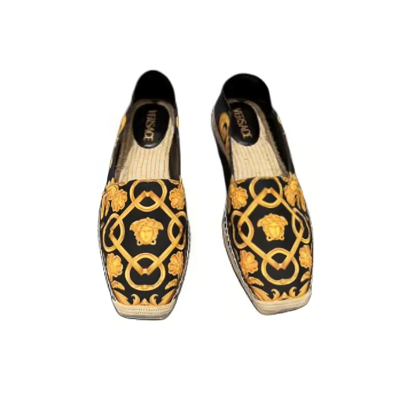 FANSIZHE Espadrilles Men's Black Yellow-4
