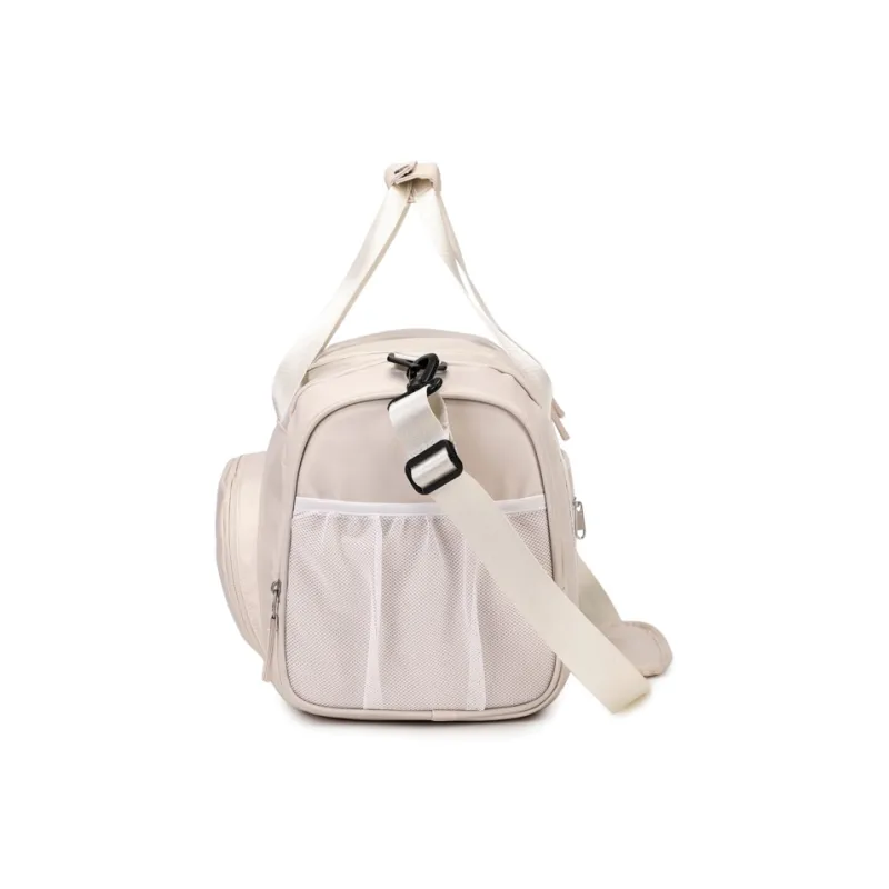 ZUOFEIFAN Fabric Gym Bag Large Size Women's Beige/Black-3
