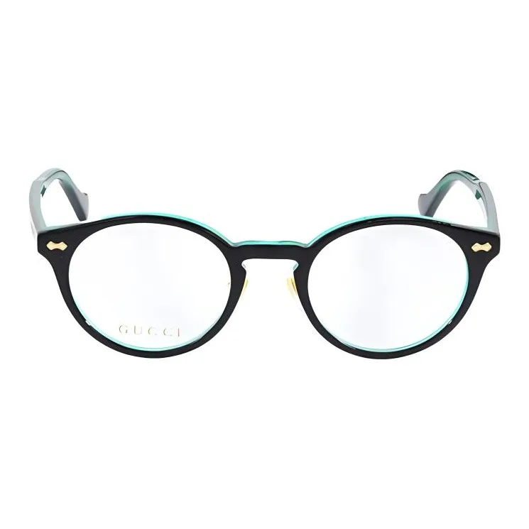 GUCCI Acetate Oval Eyeglass Frames Unisex Black-1