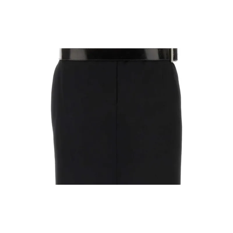 PRADA Belted Straight Hem Midi Skirt-2