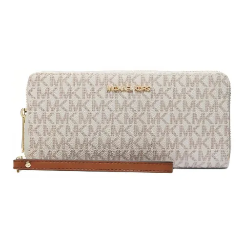 MICHAEL KORS Jet Set Coated Canvas Wallet Large Size Women's Vanilla White