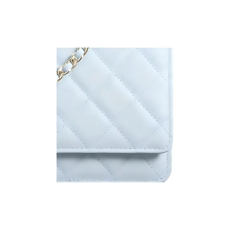 CHANEL WOC Calfskin Wallet On Chain, Shoulder Bag, Crossbody Bag Women's Babyblue Sky Blue-2
