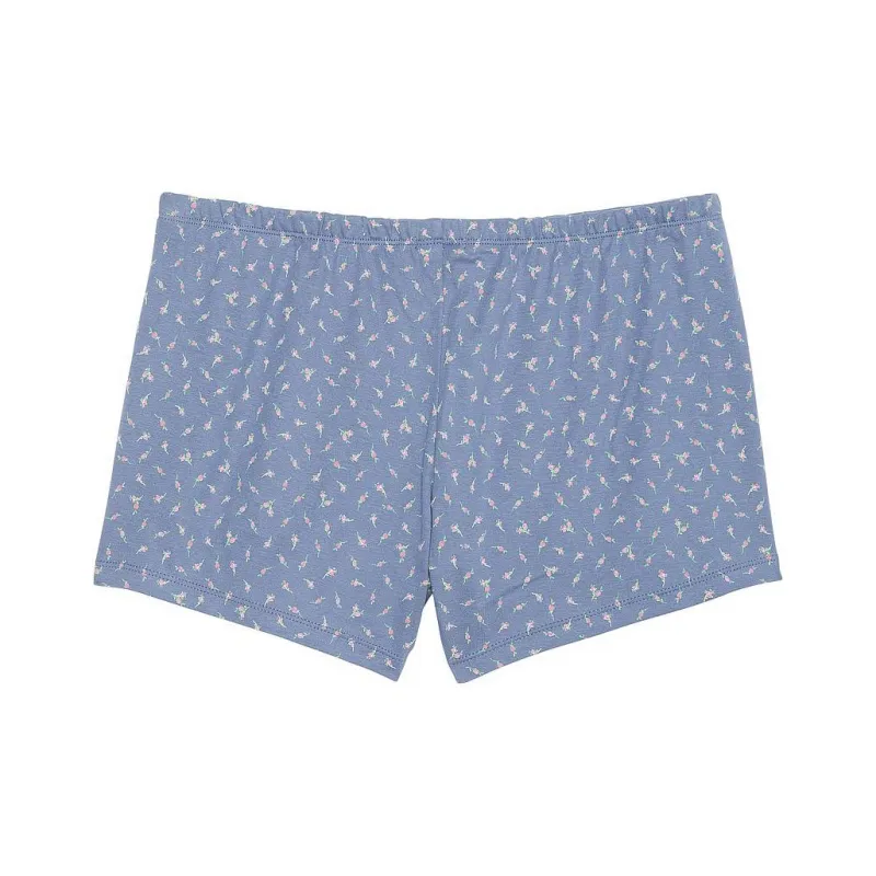 Victoria's Secret PINK Spill-the-Tea Cotton Shorts / Dusty Iris Ditsy Floral Pajama Pants Women's Blue-0