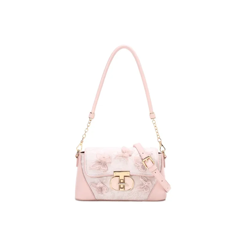 Carit&Koty Polyurethane Synthetic Leather Handbag Shoulder Bag Crossbody Bag Medium Size Women's Pink White Black-10