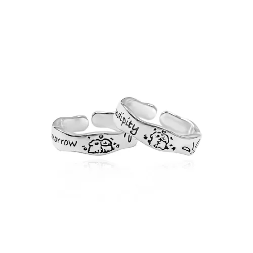 Floating Joy 925 Sterling Silver With Zircon Rings Unisex