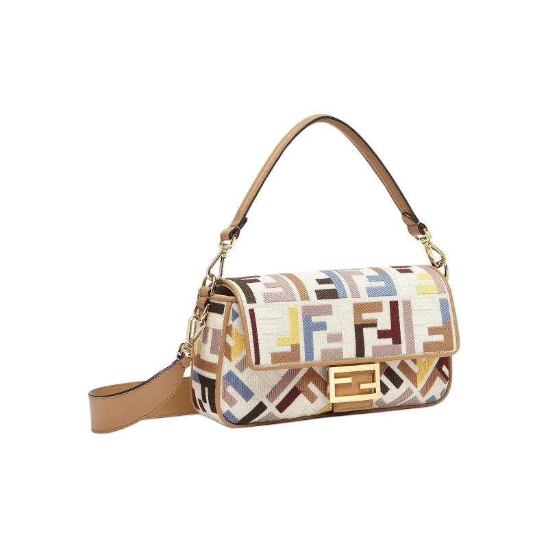 FENDI Baguette Canvas Canvas Bag Shoulder Bag Crossbody Bag Handbag Women's Multicolor-1