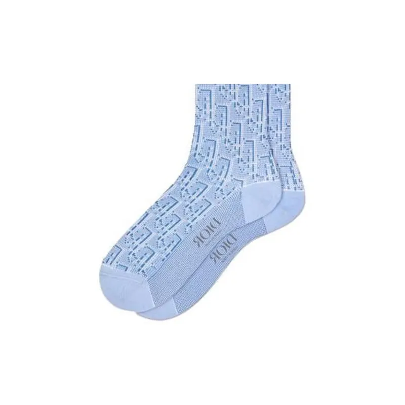 DIOR OBLIQUE SS23 Knee High Socks Men's 1 Pack Blue-3