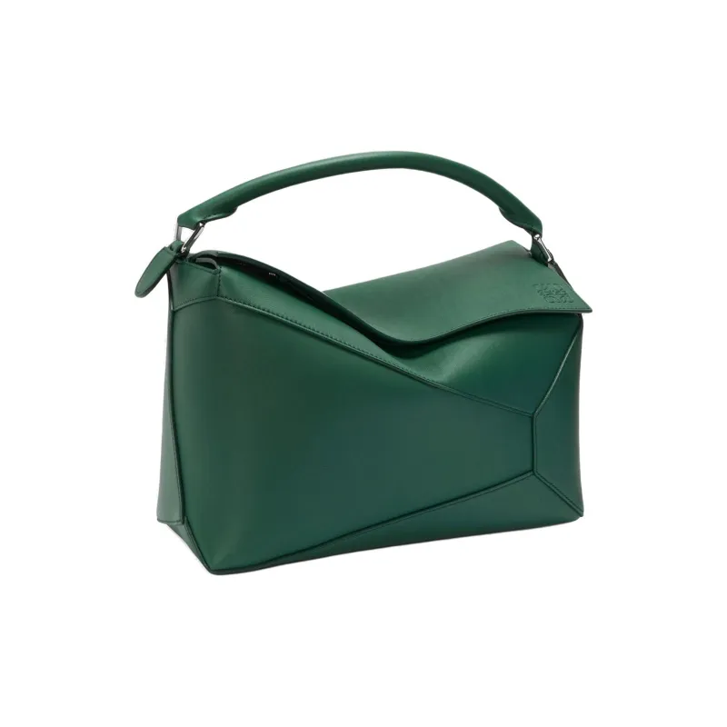 LOEWE Puzzle Calfskin Shoulder Bag Crossbody Bag Handbag Large Size Men's Evergreen-1
