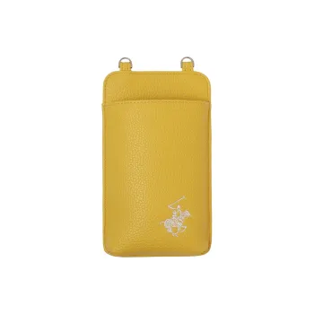 BEVERLY HILLS POLO CLUB PU One Shoulder Crossbody Cell Phone Pouch Men's Yellow